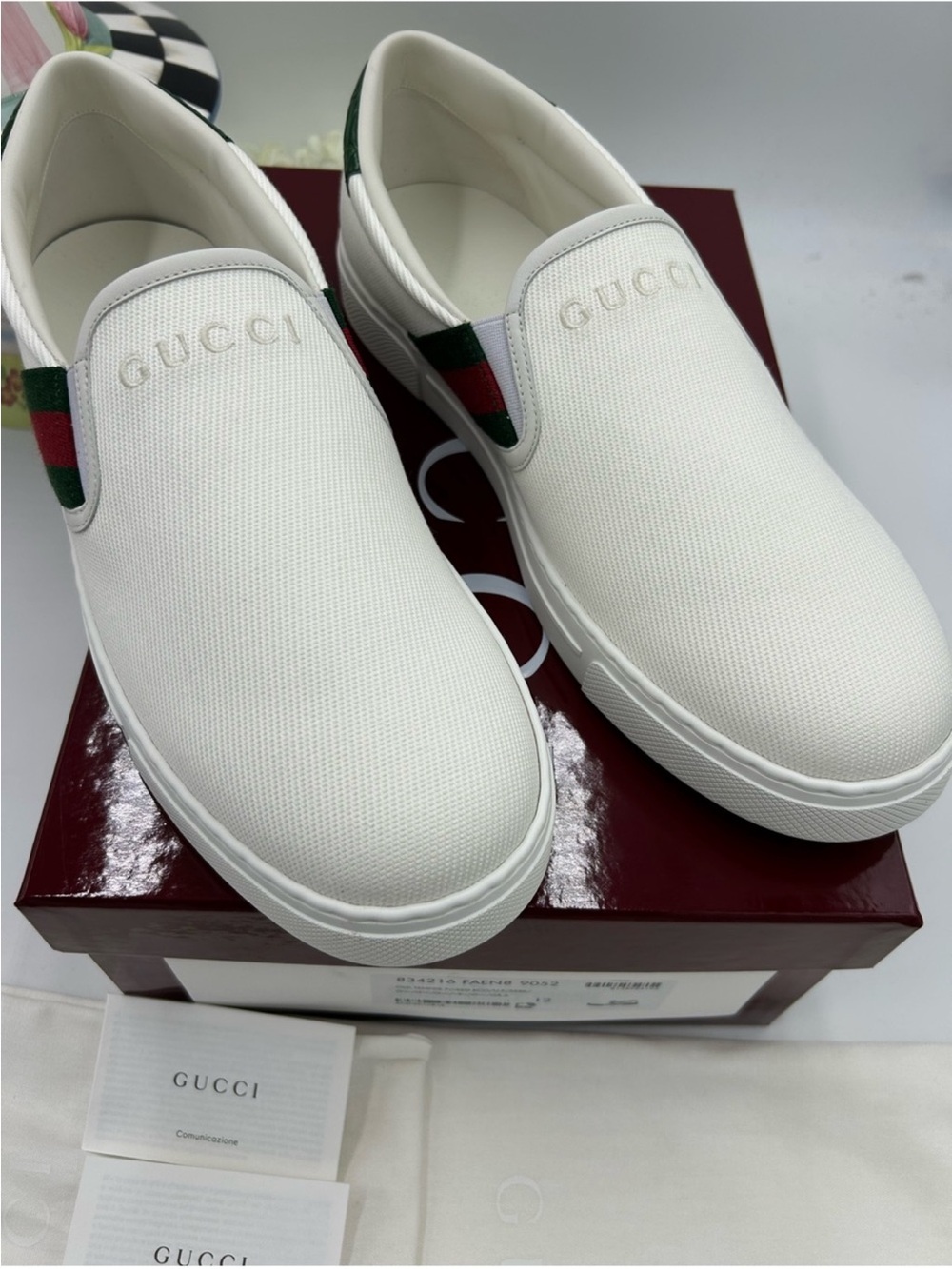 Men’s Gucci ace slip on sneaker size 12 fits 13 US made in Italy - Picture 2 of 11